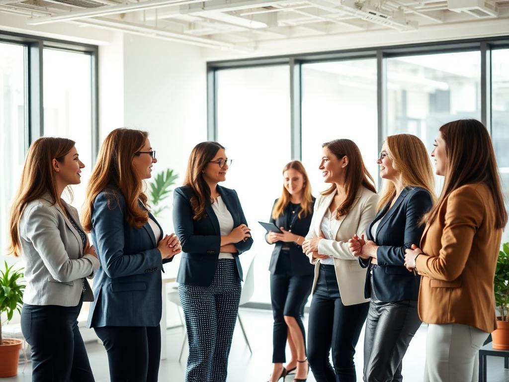 Group of women real estate professionals networking